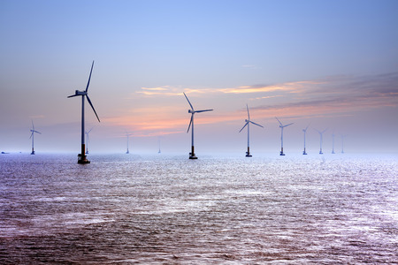 offshore windmills in the ocean